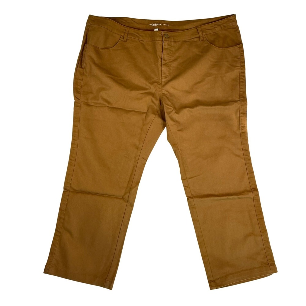 Liz Claiborne Jackie Brown Twill Pants Women's Size 28WP Casual Workwear